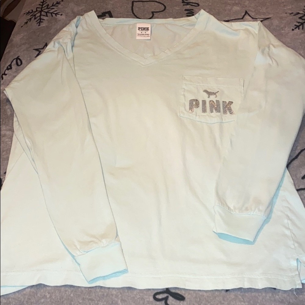 Victoria’s Secret Pink long sleeve bling shirt.
